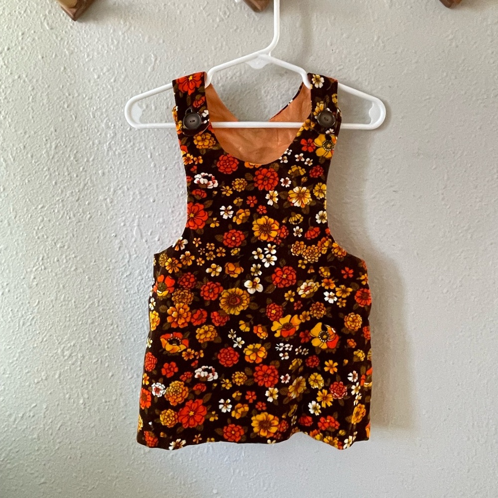 Vintage 70s Style Floral Toddler Dress